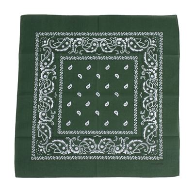 Chusta BANDANA 55x55 cm ZIELONA/BIAŁA