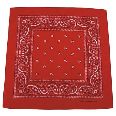 Chusta BANDANA 55x55 cm CZERWONA/BIAŁA