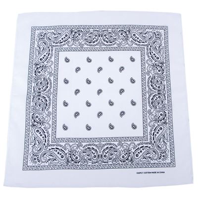 Chusta BANDANA 55x55 cm BIAŁA/CZARNA