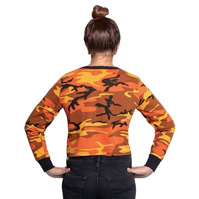 Koszulka z krótkim rękawem CROP ORANGE CAMO