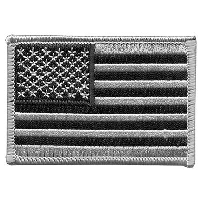 Naszywka z flagą USA 5 x 7,5 cm SREBRNA