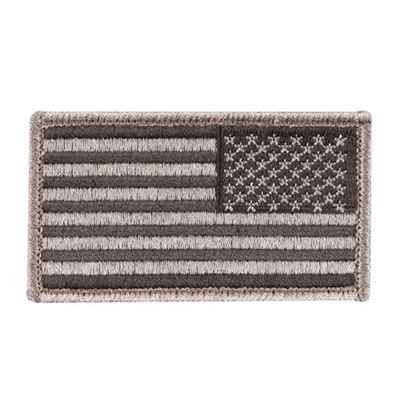 Naszywka z flagą USA, odwrócona, CZARNA, 5 x 7,5 cm