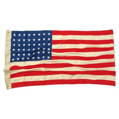 Flaga USA 48 gwiazdek z II wojny światowej VINTAGE bawełna haftowana 90x150 cm