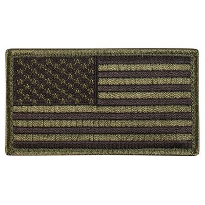 Naszywka flaga USA 4,5 x 8,5 cm CZARNA/ZIELONA
