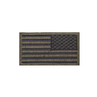 Naszywka z flagą USA 4,5 x 8,5 cm, odwrotna CZARNA/ZIELONA