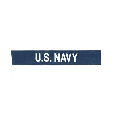 Naszywka "U.S. NAVY" srebrna nić NIEBIESKA