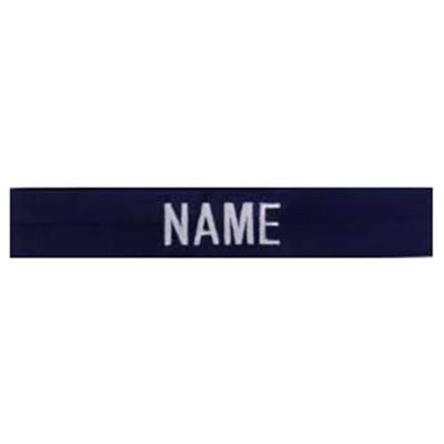 Naszywka z imieniem 3x „NAME” srebrna nić NIEBIESKA