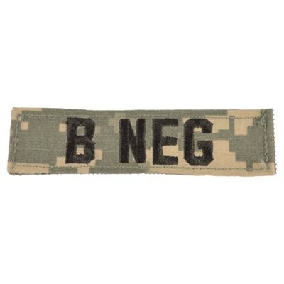 Plaster z grupą krwi B NEG VELCRO ACU DIGITAL