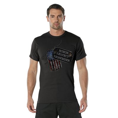 T-shirt HONOR RESPECT REMEMBER BLACK