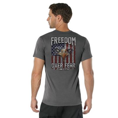 T-shirt FREEDOM OVER FEAR GREY