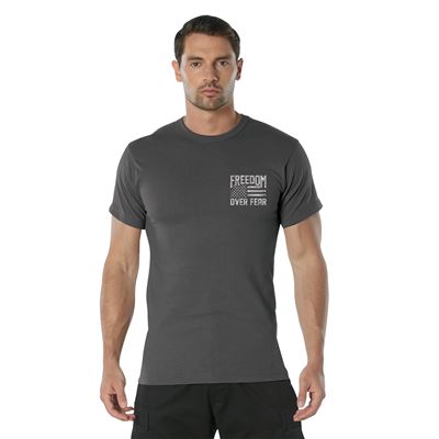 T-shirt FREEDOM OVER FEAR GREY