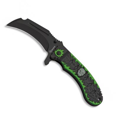 Nóż składany LEBKA FOS gładkie ostrze GREEN/BLACK