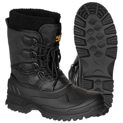 Zimowe, odporne na zimno sznurowane buty BLACK