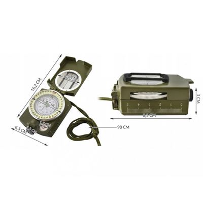 Kompas ARMY metalowy ZIELONY  185717 3