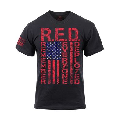 Koszulka ATHLETIC FIT R.E.D. z krótkim rękawem CZARNA