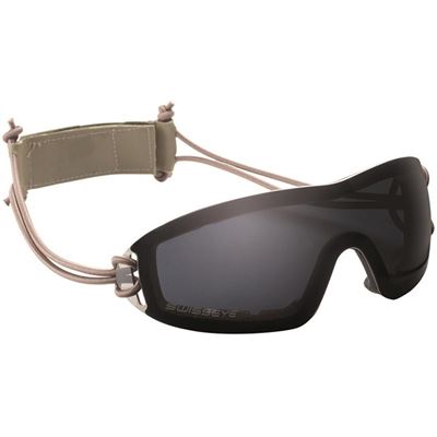Okulary INFANTRY bezramkowe z gumowym szkłem przydymionym