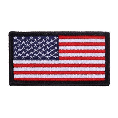 Naszywka z flagą USA 4,5 x 8,5 cm CZARNE obramowanie