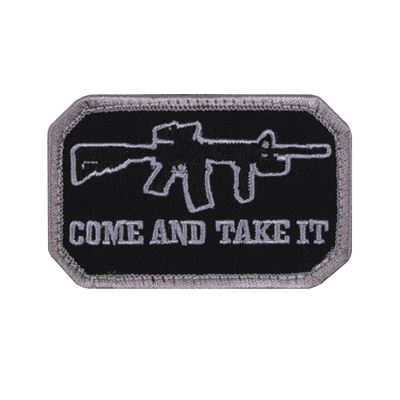 Naszywka COME AND TAKE IT velcro BLACK