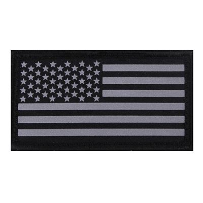 Odblaskowa naszywka z flagą USA na rzep BLACK