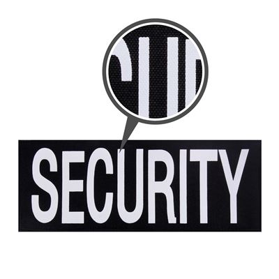 Naszywka SECURITY 2 szt. CZARNA z białym nadrukiem VELCRO