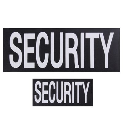 Naszywka SECURITY 2 szt. CZARNA z białym nadrukiem VELCRO