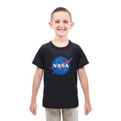 Koszulka dziecięca z logo NASA CZARNA
