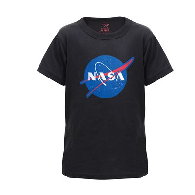 Koszulka dziecięca z emblematem NASA BLACK
