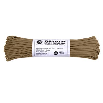 Sznur PARACORD nylon 550LB ø 4 mm / 30 m COYOTE BROWN