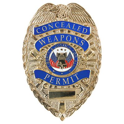 Odznaka DELUXE CONCEALED WEAPONS PERMIT ZŁOTA