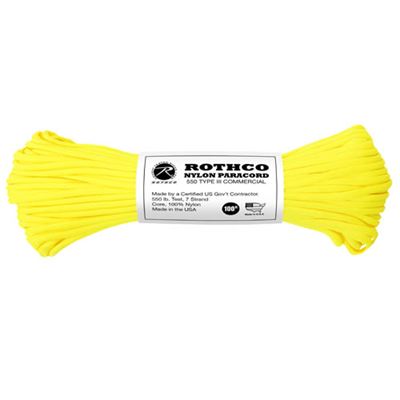 Sznur PARACORD nylon 550LB ø 4 mm / 30 m ODBLYSKUJĄCY ŻÓŁTY
