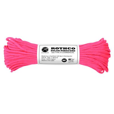 Sznur PARACORD nylon 550LB ø 4 mm / 30 m REFLEKSYJNY RÓŻOWY