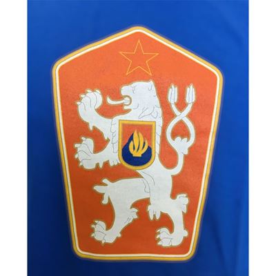T-shirt retro z godłem Czechosłowacji, jasnoniebieski