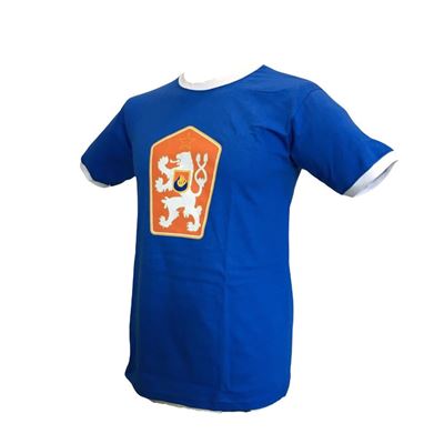 T-shirt retro z godłem Czechosłowacji, jasnoniebieski