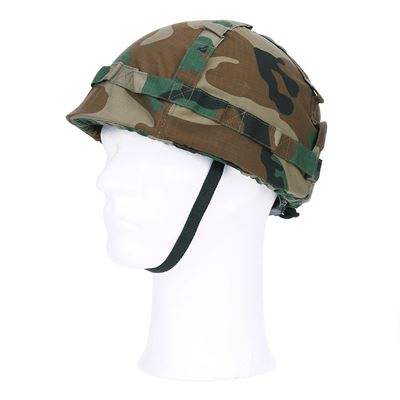 Plastikowy kask dziecięcy z kamuflażem WOODLAND