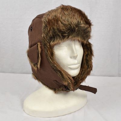 Czapka rosyjska ANTARTICA CANVAS BRĄZOWA