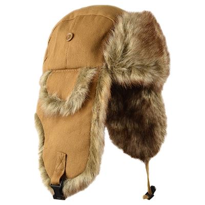 Czapka rosyjska ANTARTICA CANVAS COYOTE