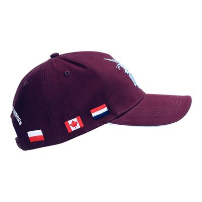 Czapka baseballowa PEGASUS z flagami na obwodzie VÍNOVÁ