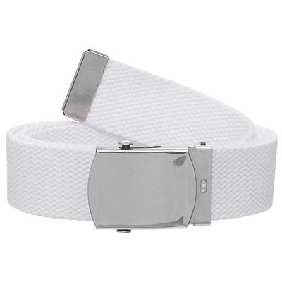 Pasek z metalową klamrą 30 mm BIAŁY