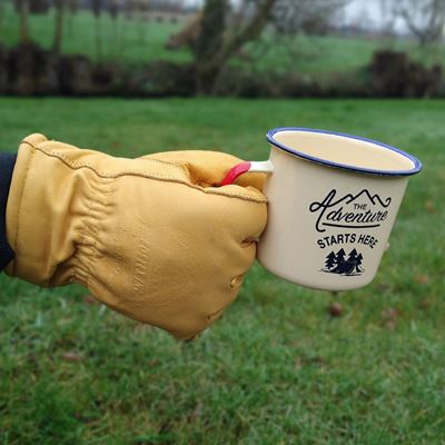 Rękawice zimowe OUTDOOR skórzane ŻÓŁTE