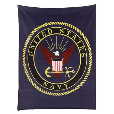 Koc polarowy US NAVY 125x150 NIEBIESKI