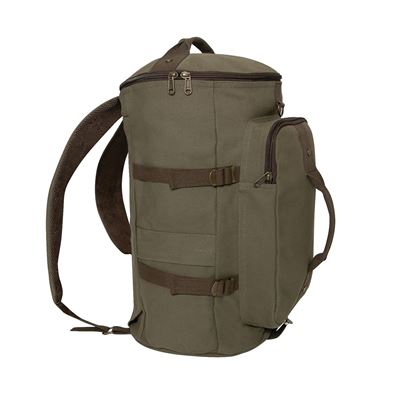 Torba/plecak/worek CONVERTIBLE 19" płócienny ZIELONY/BRĄZOWY