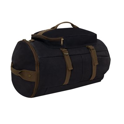 Torba/plecak/worek CONVERTIBLE 19" płócienny CZARNY/BRĄZOWY