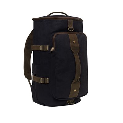 Torba/plecak/worek CONVERTIBLE 19" płócienny CZARNY/BRĄZOWY