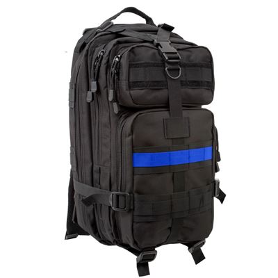 Plecak ASSAULT I TRANSPORT z niebieskim paskiem BLACK