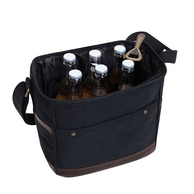 Płócienna torba chłodząca COOLER na butelki BLACK