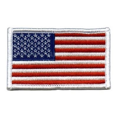 Naszywka z flagą USA 5 x 7,5 cm, kolorowa z białym obramowaniem