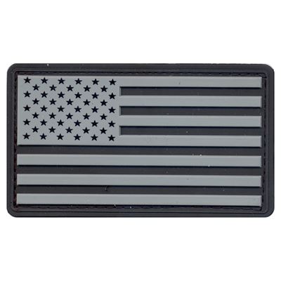 Plastikowa naszywka z flagą USA CZARNY/SZARY