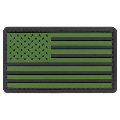 Naszywka flaga USA plastik CZARNA/ZIELONA