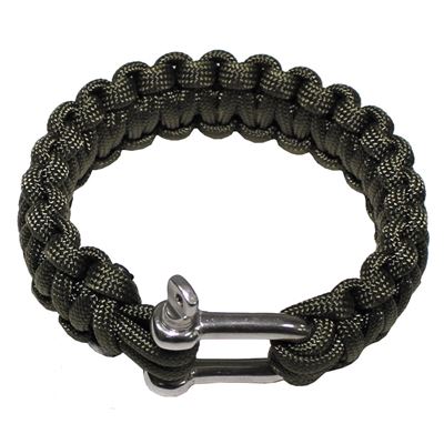 Bransoletka PARACORD metalowa klamra ZIELONA