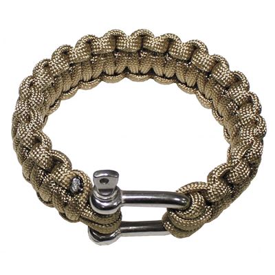 Bransoletka PARACORD metalowa klamra COYOTE